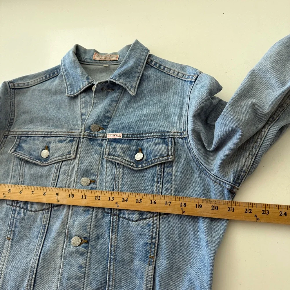 Vintage Guess Jeans Georges Marciano Denim Jacket Light Wash Made in USA SMALL - Picture 9 of 12
